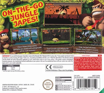 Donkey Kong Country Returns 3D (E) box cover back